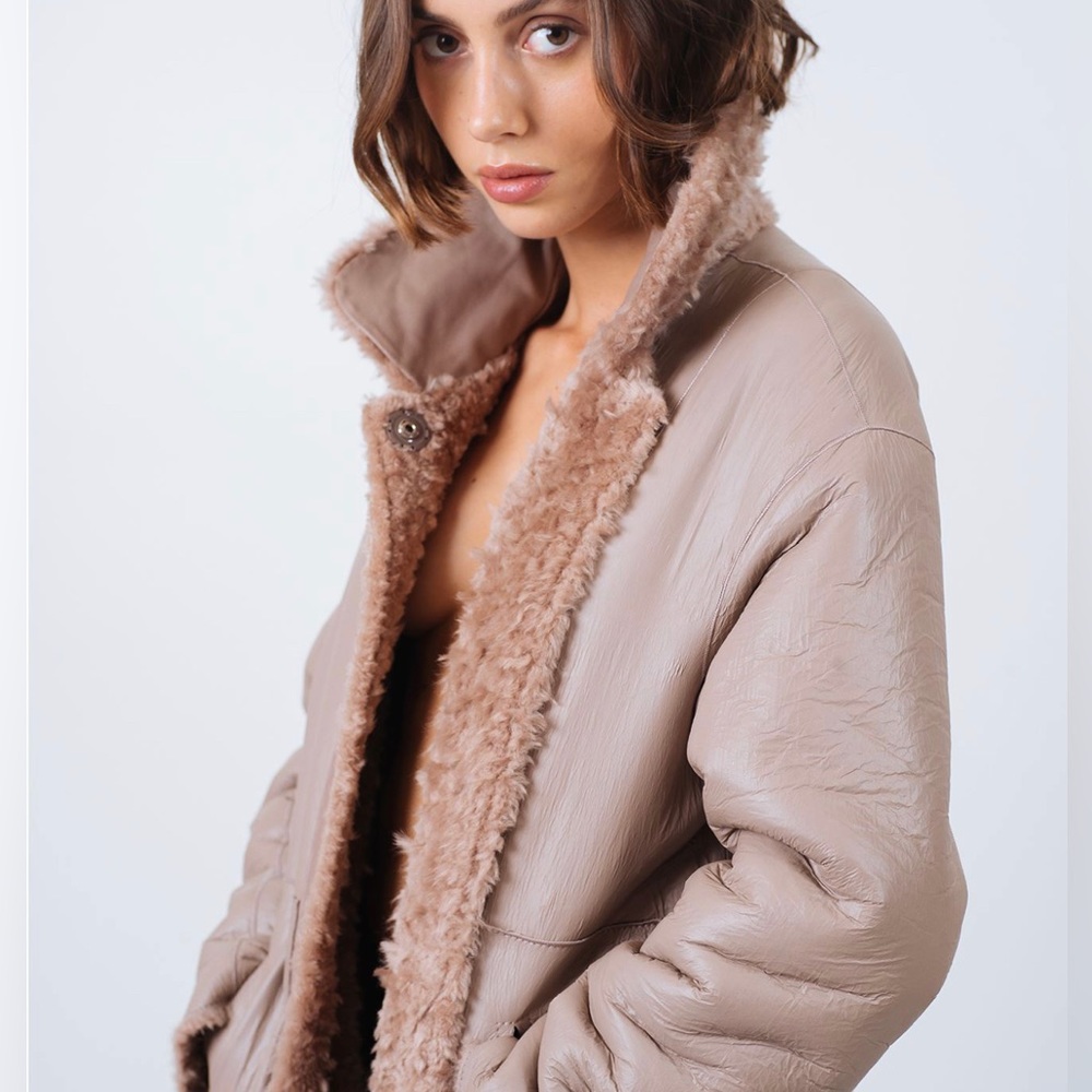 Sylvie Schimmel AVENTI full length reversible shearling coat. NWT